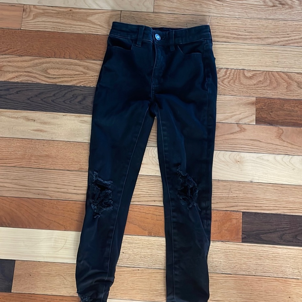 American eagle 00 black ripped jeans